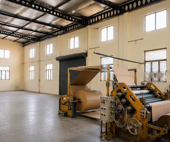 Corrugated box manufacturing unit
