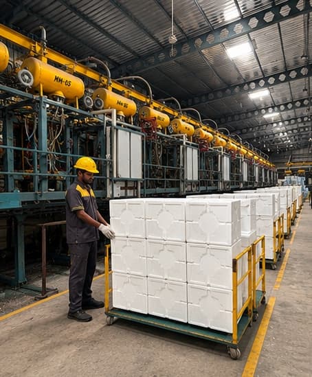 EPS shape moulding in operation