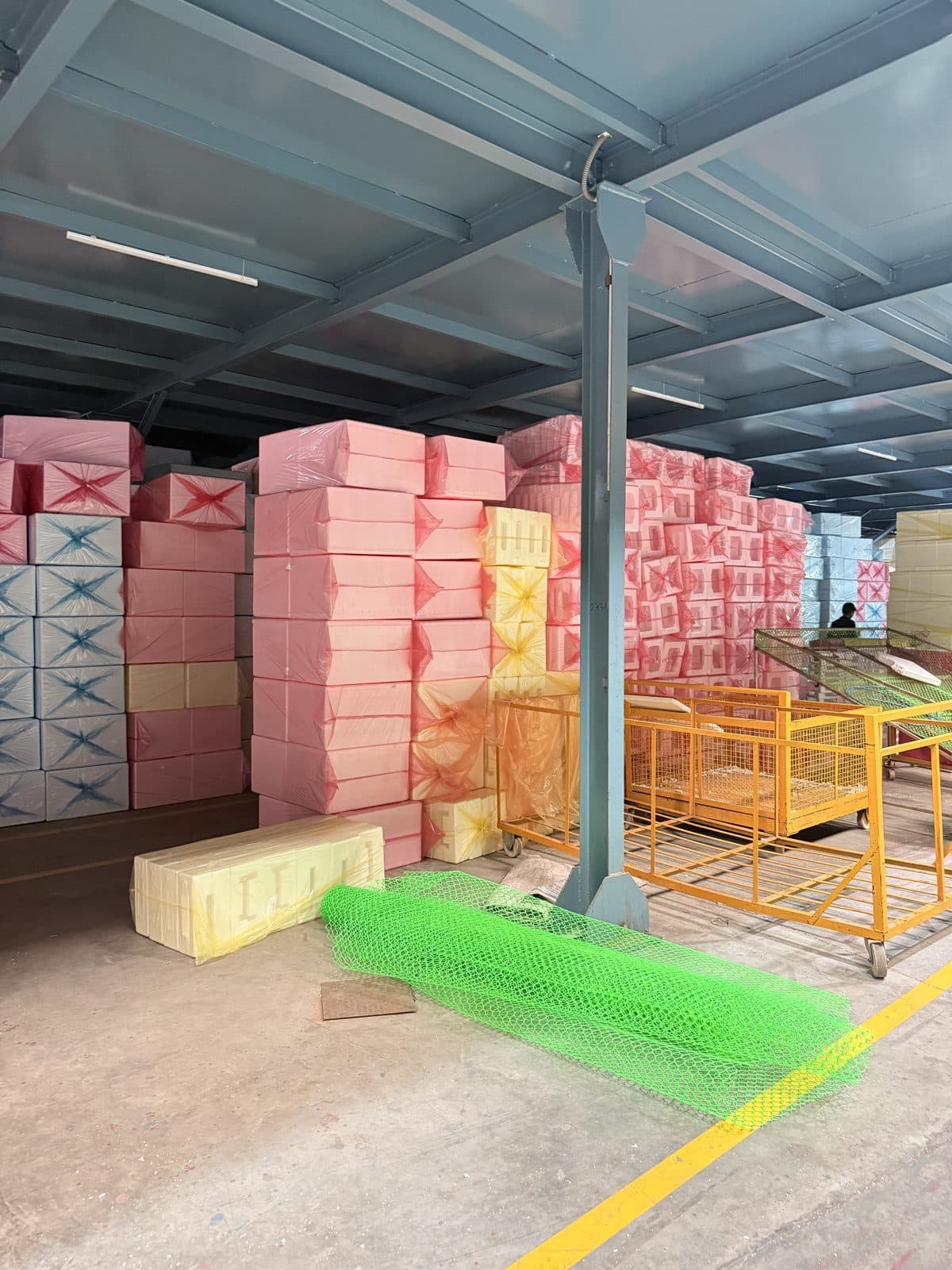 Stacked EPS thermocol blocks